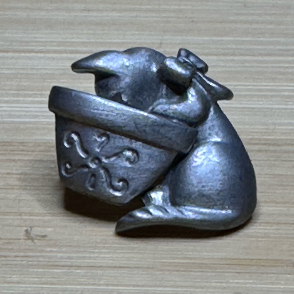 Vintage Pewter Kitty Mini Pin Brooch